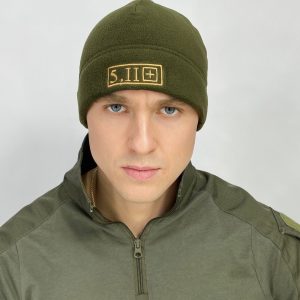 Шапка флисовая олива