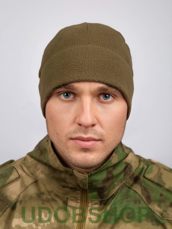 Шапка флисовая олива